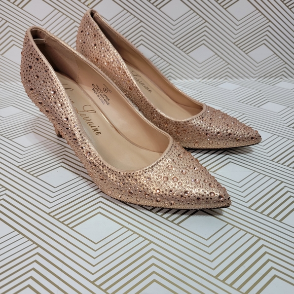 Lauren Lorraine Shoes - Lauren Lorraine Sparkling Rose Gold Heels